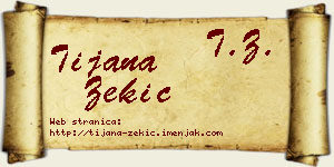 Tijana Zekić vizit kartica